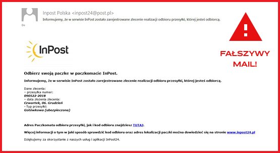 przykład fałszywy mail