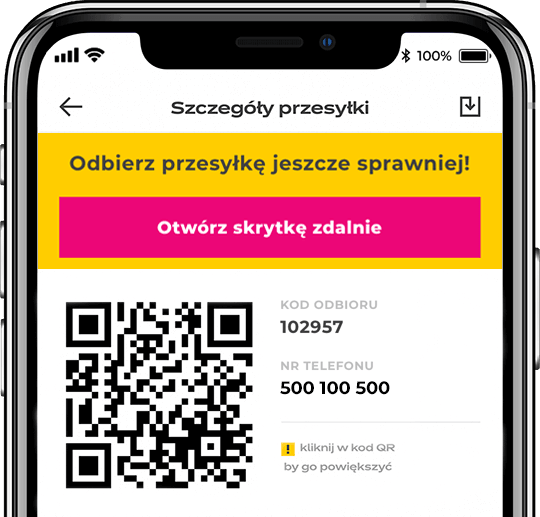 Interfejs aplikacji InPost Mobile