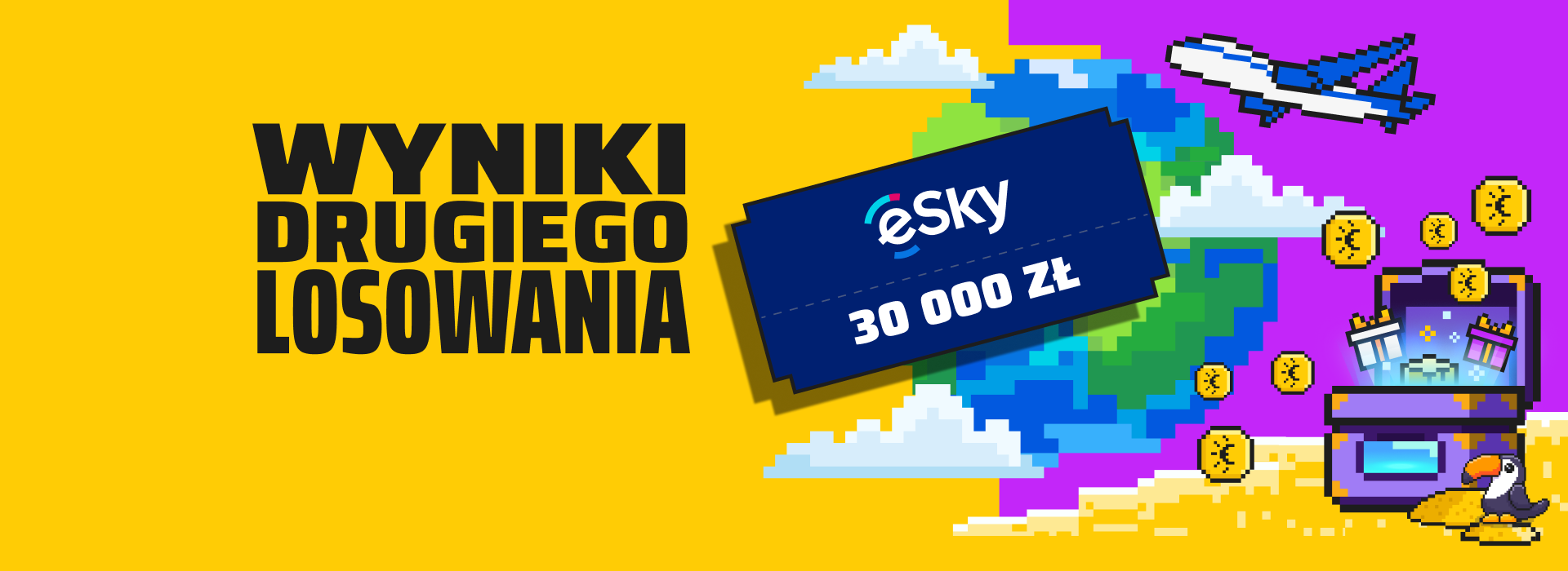 Wyniki drugiego losowania. Voucher do eSky na 30 000 zł oraz otwarty InBox, z którego wyskakują InCoiny.